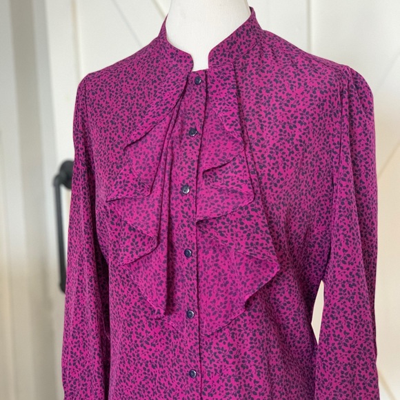 Purple & black wine print blouse